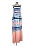 Dalia Macphee Stripes Blue Casual Dress Size L - photo 1