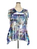 Beverly Drive Metallic Silver Short Sleeve T-Shirt Size 2X - photo 1