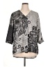 Rose + Olive 100% Polyester Paisley Gray 3/4 Sleeve Blouse Size 1X - photo 1