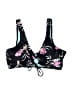 Island Soul Floral Black Swimsuit Top Size M - photo 1