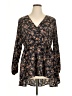 BLOOMCHIC 100% Polyester Floral Blue Brown Casual Dress Size 14 - photo 1