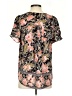 DR2 100% Polyester Floral Black Short Sleeve Blouse Size S - photo 2