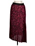 Puli 100% Polyester Floral Burgundy Casual Skirt Size M - photo 2