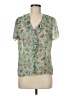 Elementz 100% Polyester Floral Green Short Sleeve Blouse Size M - photo 1