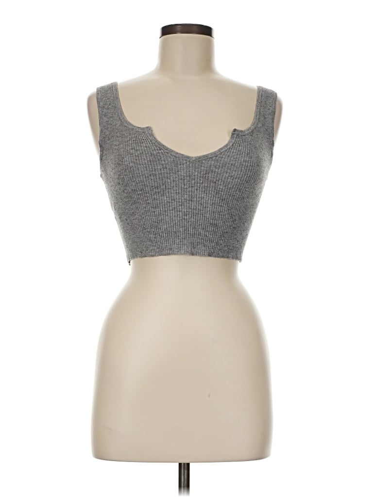 Pre-owned La Hearts Sleeveless Top Gray Sweetheart Neckline Tops