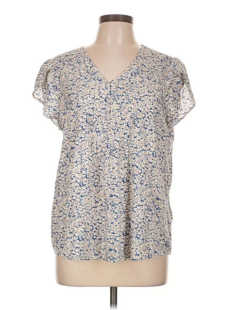 Pre-owned Fun2fun Short Sleeve Blouse In Tan