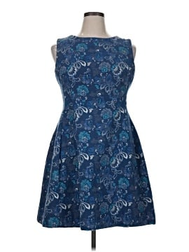 nails that go with a green dress New York & Company Blue Sleeveless Short Dress with White Strips