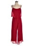 Express 100% Polyester Solid Red Jumpsuit Size XS - photo 1