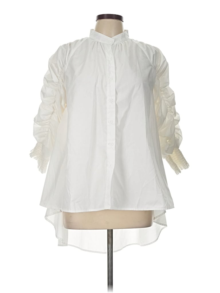 Pre-owned N By Nancy 3/4 Sleeve Blouse In Ivory