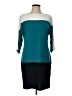 Sandra Darren Color Block Teal Cocktail Dress Size 10 - photo 1