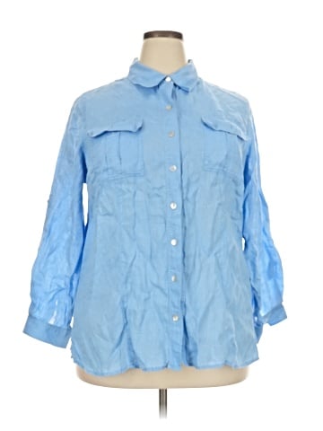 Chaus 3/4 Sleeve Button-Down Shirt (view 1)