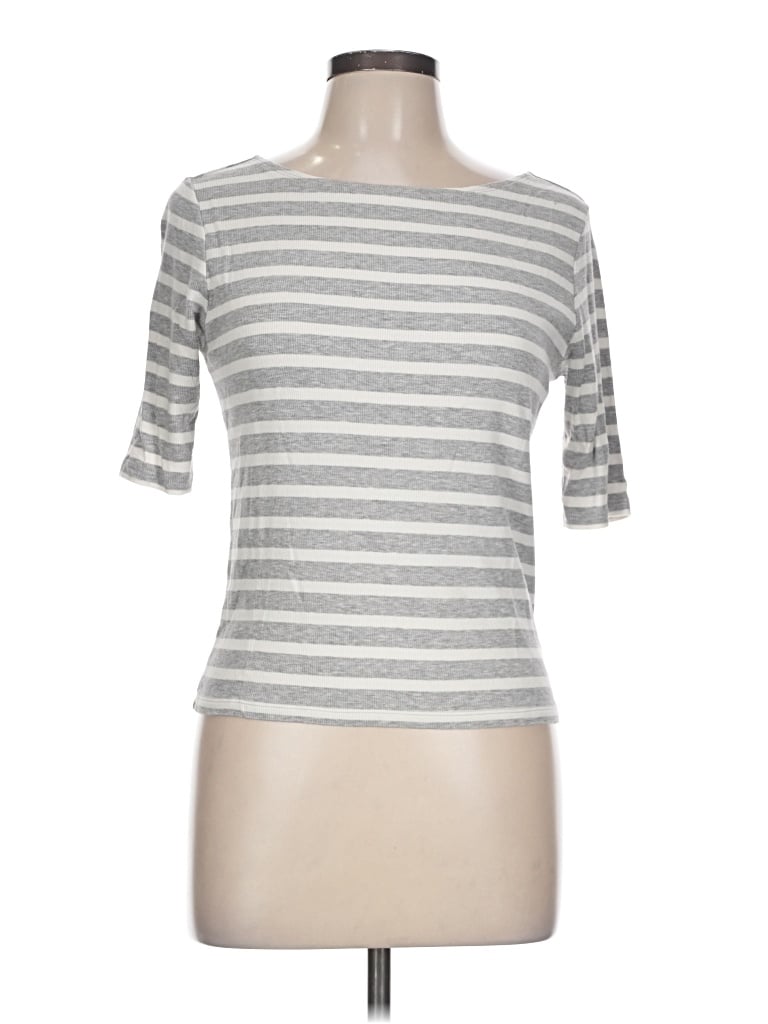 Pre-owned Max Studio 3/4 Sleeve T-shirt In Silver