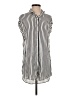 Lilyful 100% Viscose Stripes Silver Sleeveless Button-Down Shirt Size S - photo 1