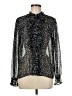 Express 100% Polyester Animal Print Black Long Sleeve Blouse Size M - photo 1
