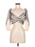 Zimmermann Silver Tan 3/4 Sleeve Blouse Size 12 (4) - photo 1