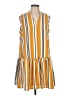Nine West 100% Polyester Stripes Yellow Casual Dress Size L - photo 1
