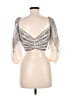 Zimmermann Silver Tan 3/4 Sleeve Blouse Size 12 (4) - photo 2