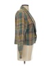 Doncaster Collection 100% Silk Plaid Teal Silk Blazer Size 4 - photo 4