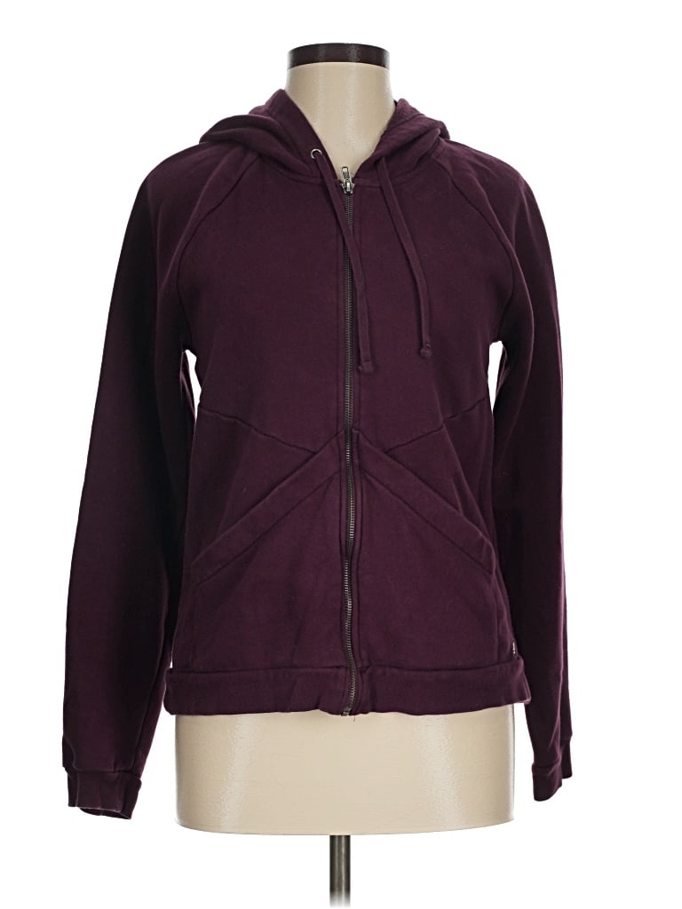 Pre-owned Fabletics Zip Up Hoodie In Burgundy
