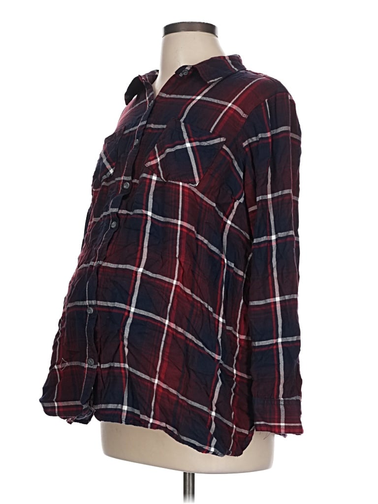 Pre-owned Isabel Maternity Long Sleeve Blouse In Burgundy