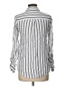 Sweet Wanderer 100% Rayon Stripes Silver Long Sleeve Button-Down Shirt Size L - photo 2