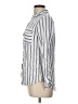 Sweet Wanderer 100% Rayon Stripes Silver Long Sleeve Button-Down Shirt Size L - photo 5