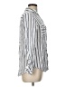 Sweet Wanderer 100% Rayon Stripes Silver Long Sleeve Button-Down Shirt Size L - photo 4
