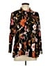 Susan Graver Floral Black Long Sleeve Blouse Size L (petite) - photo 1