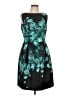 Lela Rose 100% Polyester Graphic Teal Cocktail Dress Size 10 - photo 1