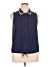 Winona Blue Sleeveless Button-Down Shirt Size XL - photo 1