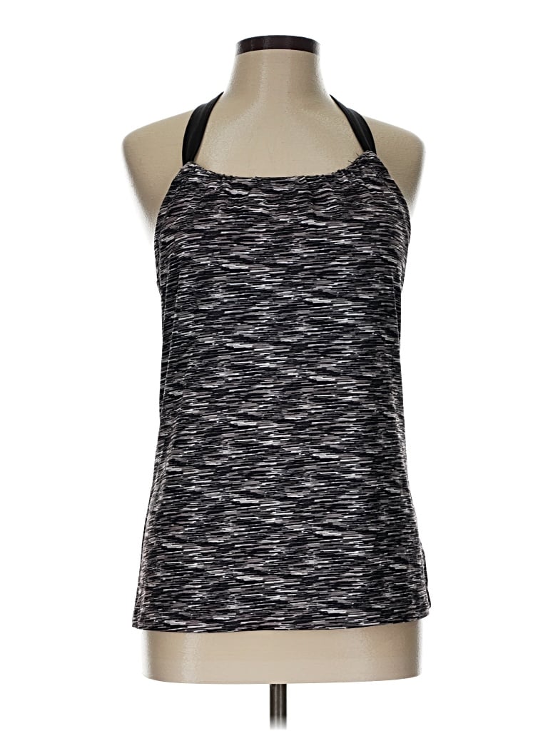Pre-owned Danskin Now Tank Top Black Halter Neckline Tops