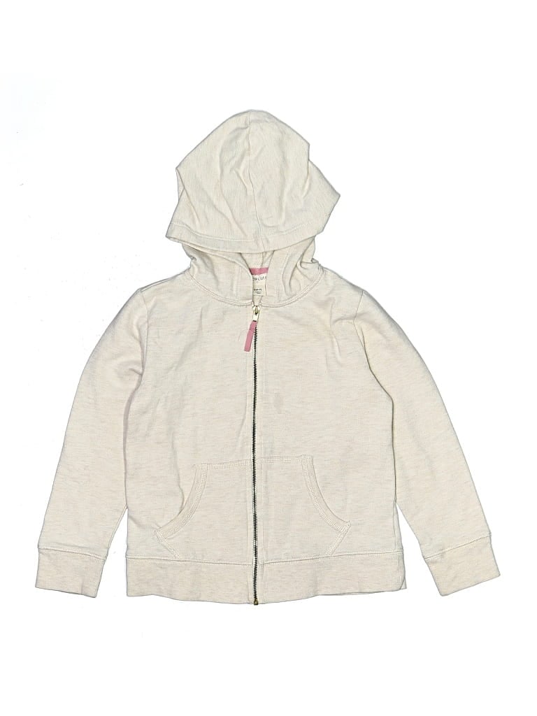 Pre-owned Crewcuts Outlet Kids' Zip Up Hoodie In Ivory