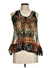 Solitaire 100% Polyester Brown Sleeveless Blouse Size M - photo 1