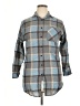 Unbranded Plaid Blue 3/4 Sleeve Button-Down Shirt Size XL (estimated) - photo 1