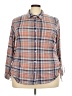 Passport 100% Polyester Plaid Brown 3/4 Sleeve Blouse Size 3X - photo 1