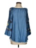Sharon Young 100% Tencel Blue 3/4 Sleeve Blouse Size S - photo 1