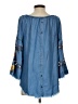 Sharon Young 100% Tencel Blue 3/4 Sleeve Blouse Size S - photo 2