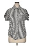 Shein Curve Stripes Gray Short Sleeve Button-Down Shirt Size 1X - photo 1