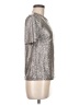 Tulle 100% Polyester Metallic Silver Short Sleeve Top Size M - photo 4
