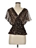 Worthington Brown Short Sleeve Blouse Size M (petite) - photo 1