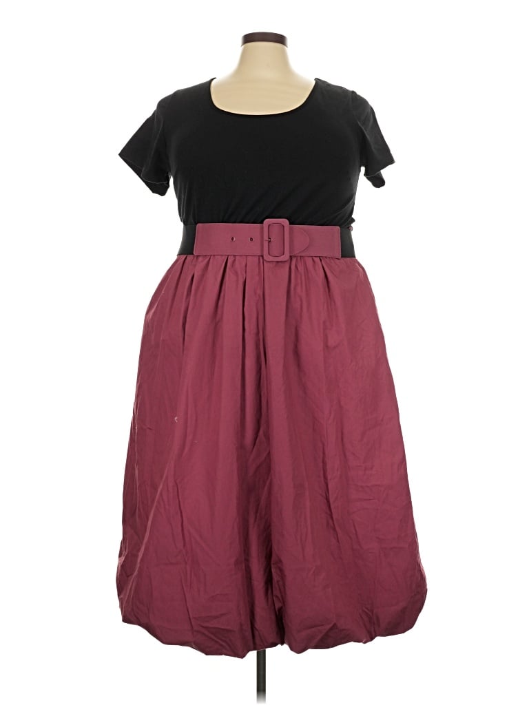Pre-owned City Chic Casual Dress In Burgundy