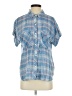 Cloth & Stone Plaid Blue Short Sleeve Button-Down Shirt Size S - photo 1
