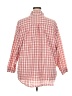 Only 100% Cotton Checkered-gingham Red 3/4 Sleeve Button-Down Shirt Size XXL - photo 2