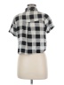 Love Notes Checkered-gingham Black Short Sleeve Blouse Size M - photo 2