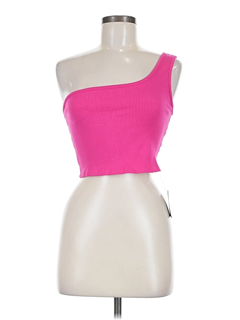 Lulus Tank Top Pink One Shoulder Neckline Tops