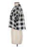 Love Notes Checkered-gingham Black Short Sleeve Blouse Size M - photo 5