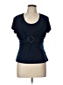 Connected Apparel Blue Short Sleeve Top Size L - photo 1