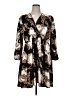 Shein Curve 100% Polyester Print Black Casual Dress Size 16 Plus (2) - photo 1