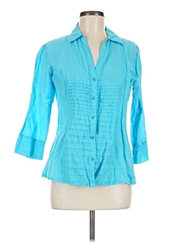 Solitaire 3/4 Sleeve Button-Down Shirt (view 1)