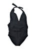 Anika Solid Black One Piece Swimsuit Size M - photo 1
